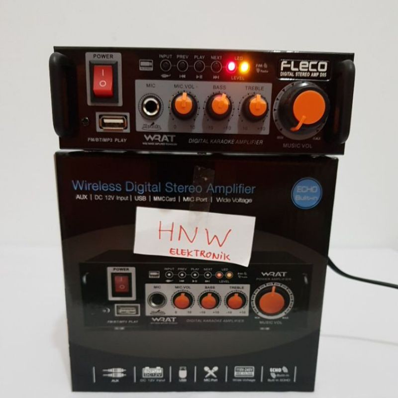 power ampli karaoke amplifier Fleco WRAT D 05 D05 USB Bluetooth FLECO BT FM AC DC