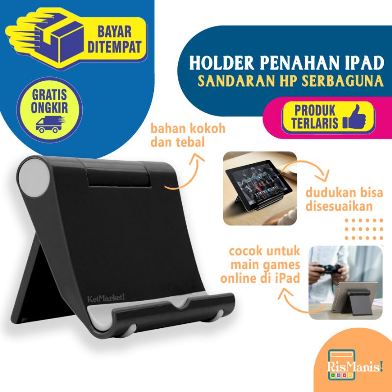 ADJUSTABLE TABLET HOLDER - Stand HP Handphone Sandaran iPad Kasir Dudukan Ponsel Belajar Online