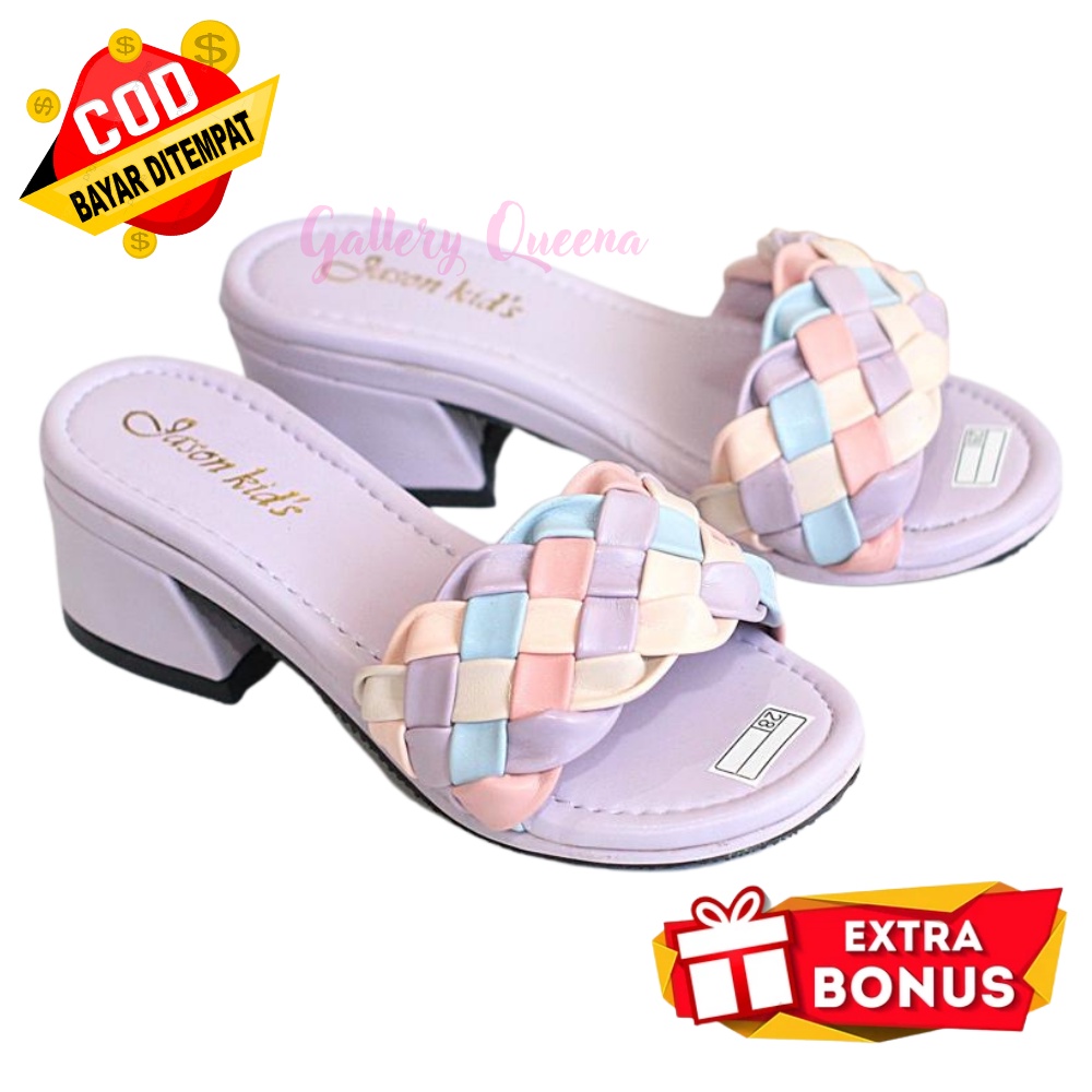 Sendal Wedges Anak Perempuan Model Anyam Hak Tahu Usia 3-10Tahun/Sepatu Anak Perempuan