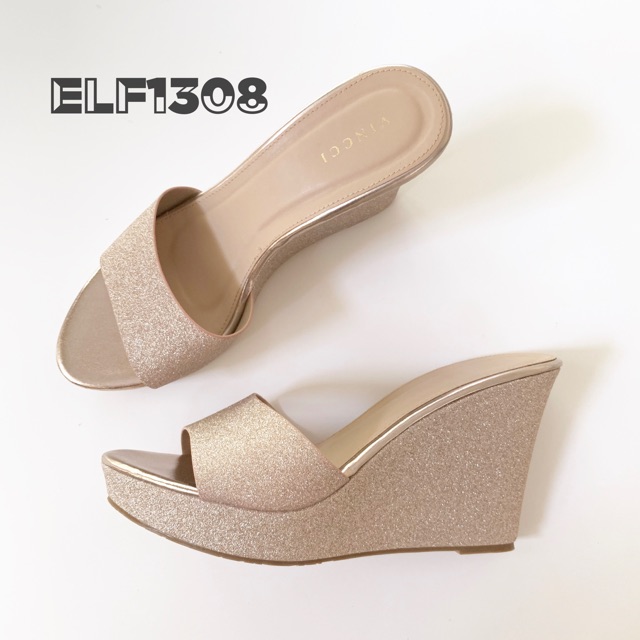 Sendal VINCCI VNC sandal heels glitter gold bnib ori asli import ready stock