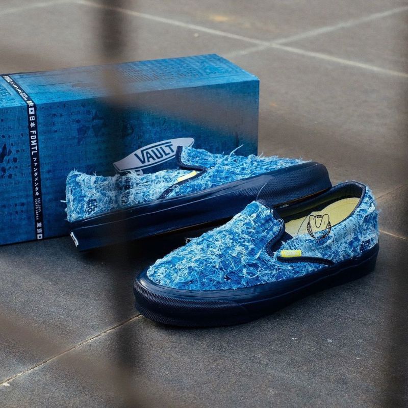 FDMTL x Vans OG Slip-On LX "Indigo Distressed"
