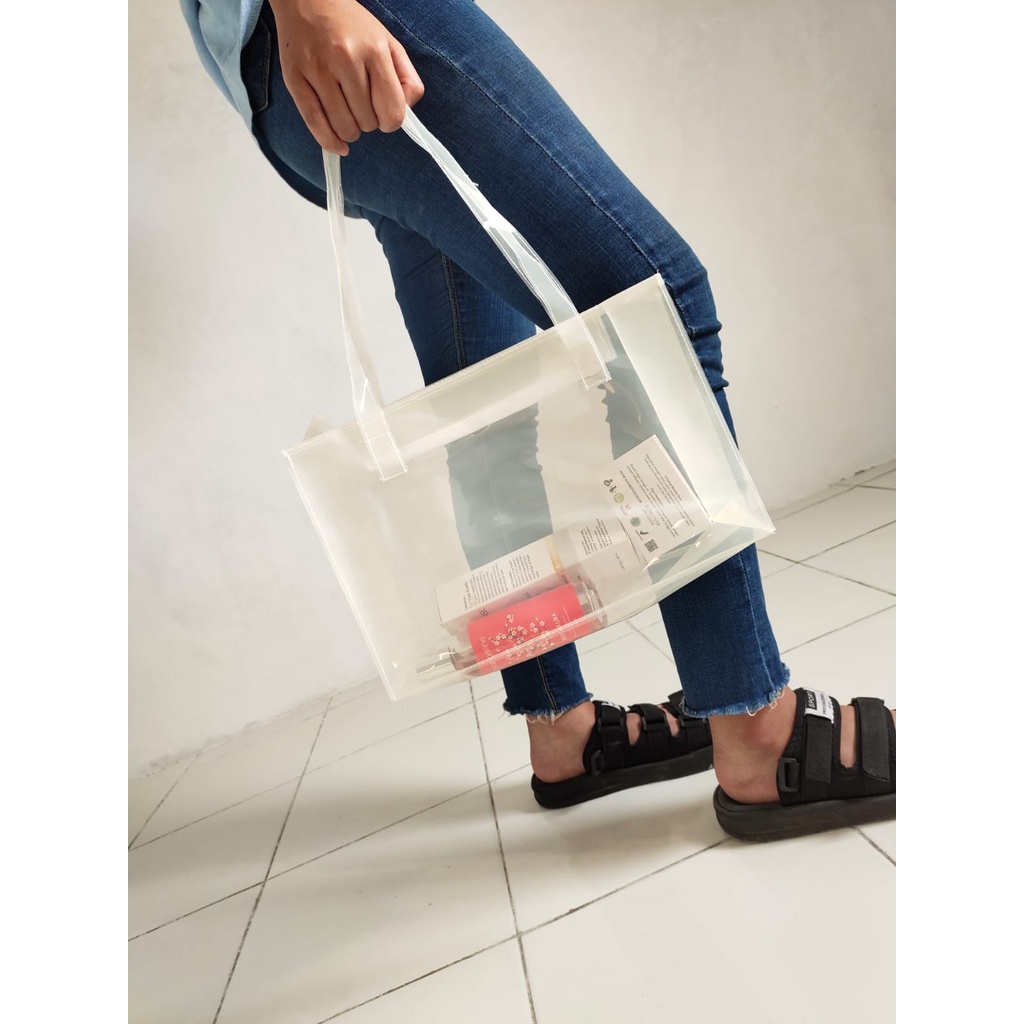 totebag mika pvc hologram free gantungan macrame