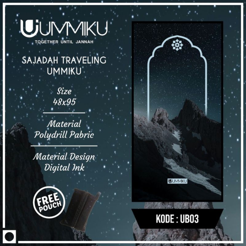 Sajadah Travel Anak UMMIKU / Sajadah Lipat Motif Anak Anak / Sajadah Travelling-Basic 3