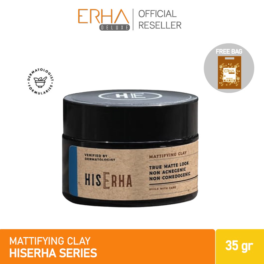 HIS ERHA Pomade Rambut Pria Mattifying Clay 35 gr - Tampilan Stylish &amp; Natural