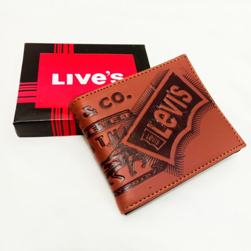 Dompet Pria Live's Bahan Kulit Pu Dompet Distro Cowok free Box Termurah