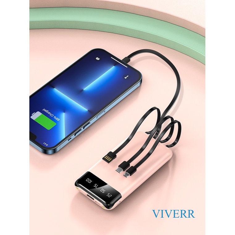 Powerbank Slim VIVERR T2 Kapasitas 22.000 mAh Fast charging Super Colour Rainbow Macarone garansi 1 tahun.