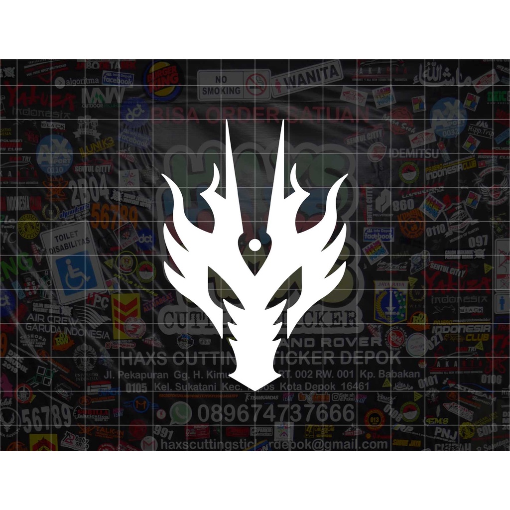 Cutting Sticker Logo Kamen Rider Ryuga Ukuran 5,5 Cm