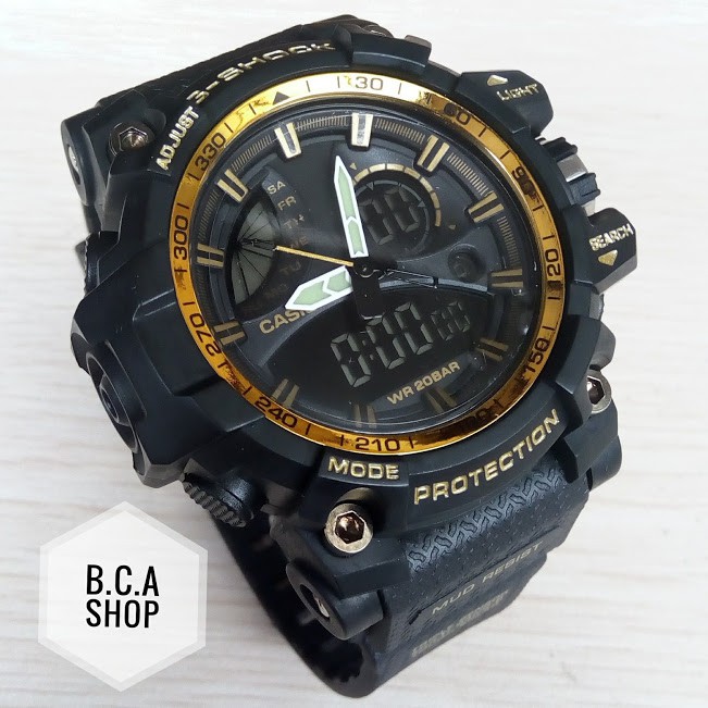 Jam Tangan Pria / Cowok G-Shock GShocK Gwg1100 Hitam List Gold KW termurah
