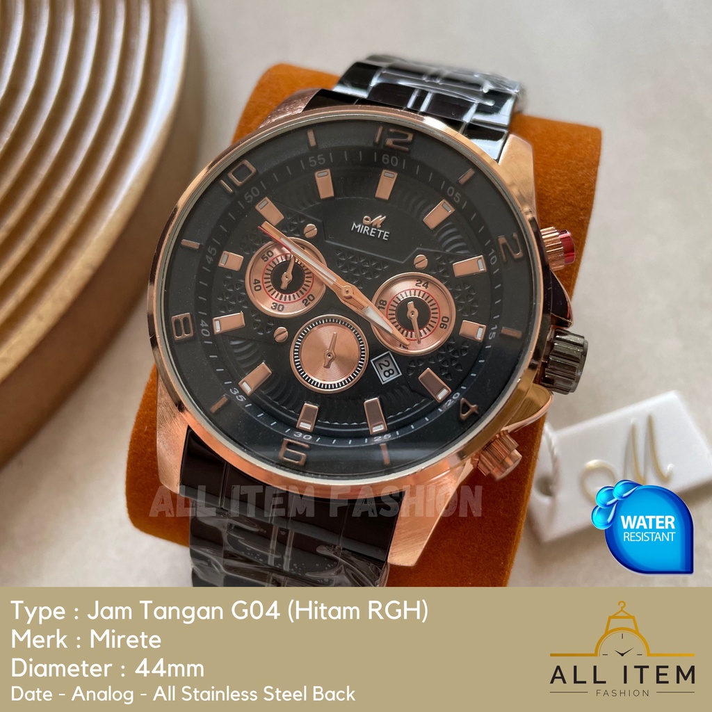 COD✅ Jam Tangan Rantai Pria Mirete Analog G04 / Arloji / Watch / Tahan Air / Stainless Steel / Jam Tangan Laki Model Mewah