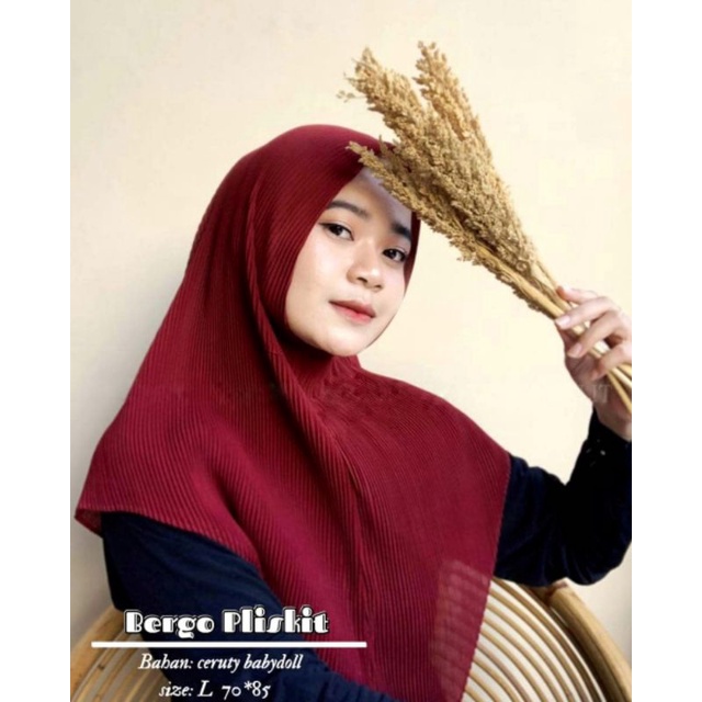 Terbaru !! Hijab Instan Plisket Full Lidi Pleated Prisket