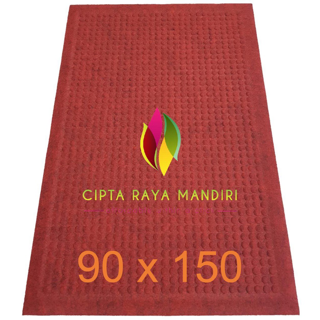 Keset Karet Karpet Lantai Bludru Anti Slip 90 x 150 - BULAT