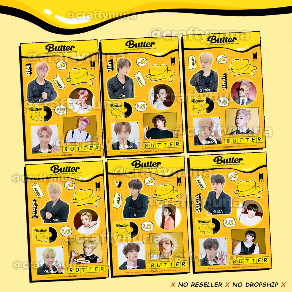 (BT-023) BTS Butter Fanmade Collectibles DIY Sticker set case hp stiker laptop deco hias journal kpop