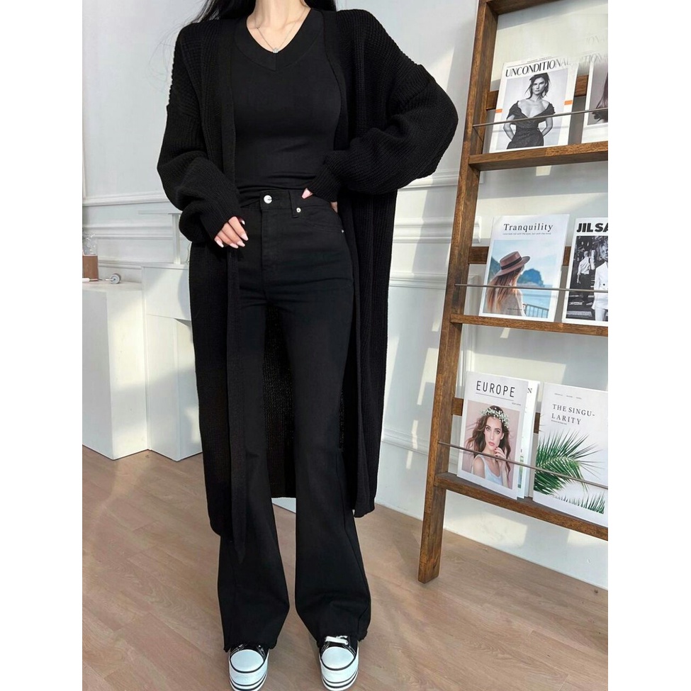 Long Cardi Sicca - Cardigan Rajut Perempuan - Cardi Muslimah - Casual Cardigan Terbaru - Pakaian Wanita