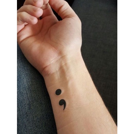 【Semicolon】 Tato Temporer Anti Air / Tattoo Temporary Semicolon Stiker