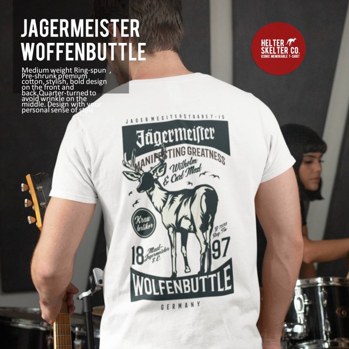 Kaos T Shirt Fashion Pria Jagermeister Distro Original Whiskey - L