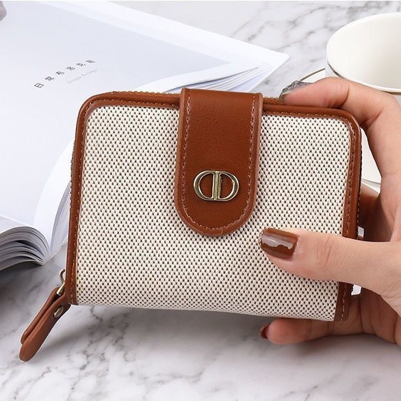 DOMPET LIPAT SIMPLE WANITA MINI IMPORT KULIT PREMIUM KREM XIANG WA537C3 KECIL SLOT KARTU UANG RESLETING KOIN REMAJA KOREA FASHION BRANDED BATAM CEWEK MURAH