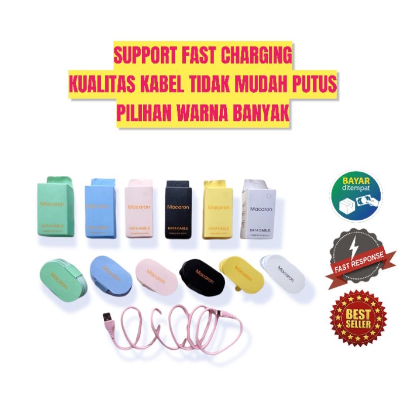 Kabel Data Macaron Micro Type C USB Cable Fast Charging