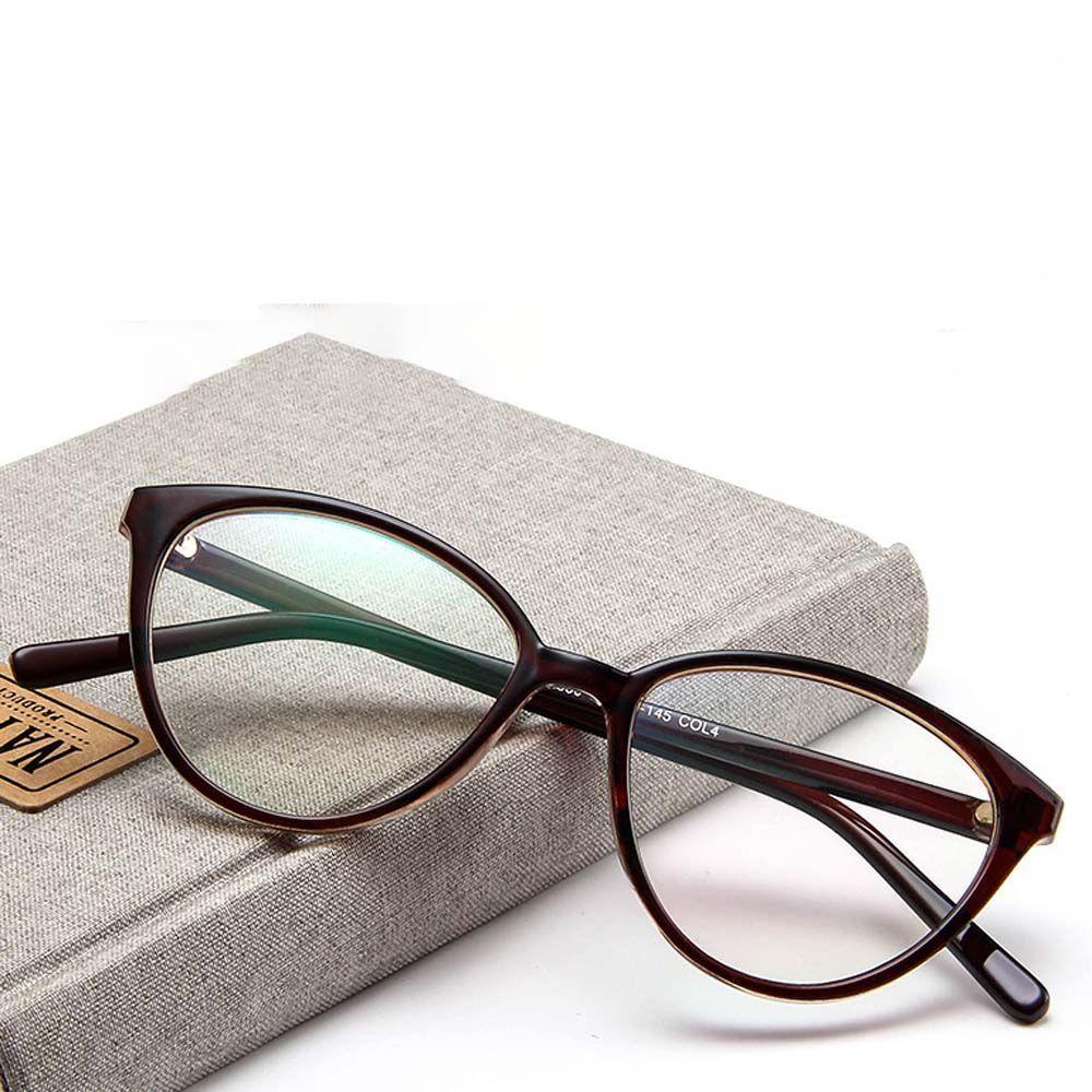 Mxbeauty Kacamata Wanita Fashion Hitam Kacamata Cermin Datar Transparente Square Eyeglasses Cat Eye Shaped Glasses Frame