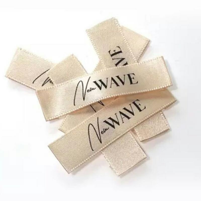Label satin custom label baju pita satin label merk nama pita box tali ham pers label kaos