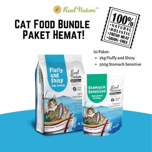 RealPower - Real Nature Makanan Kucing Paket Hemat (2.5kg) | Holistic &amp; Grain-Free Cat Food