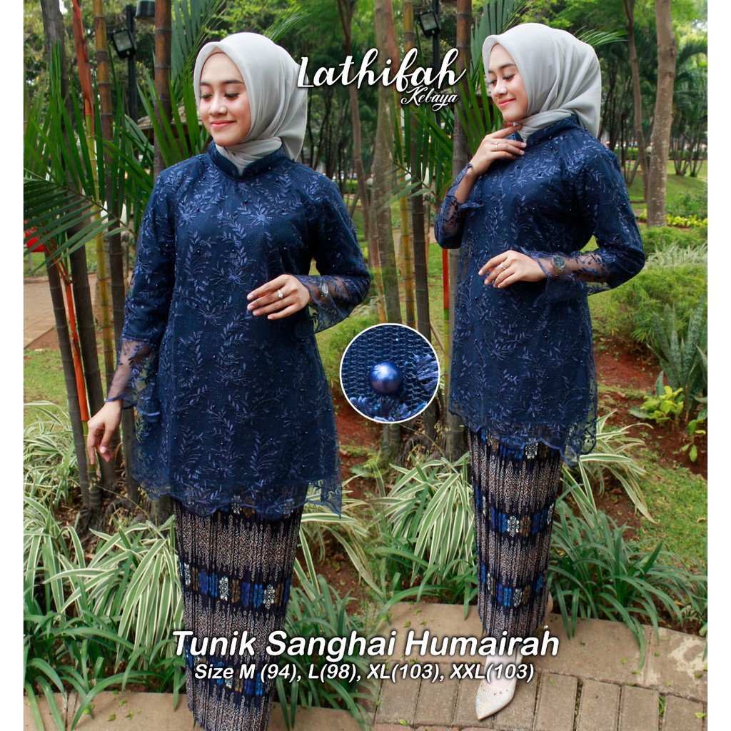 Setelan Kebaya Tulle Sanghai Model Terbaru Kekinian