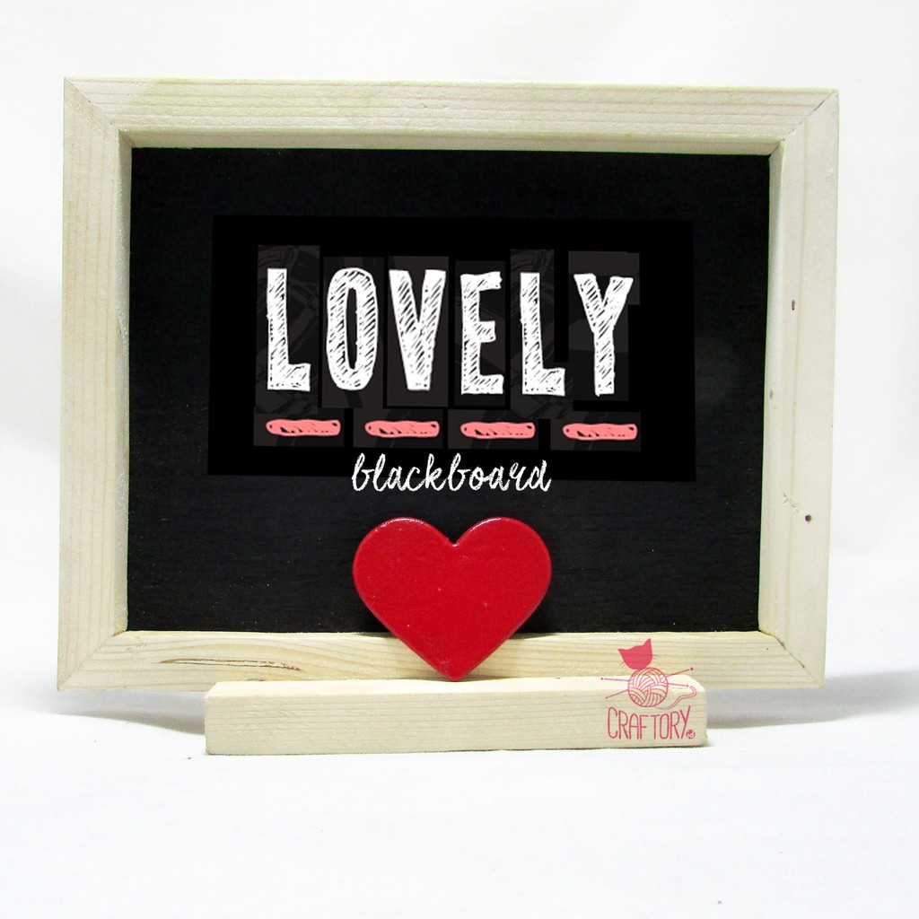 

CRAFTORY LOVELY BLACKBOARD - Papan Tulis Kapur A5 - Foto Menu Dekorasi - Wooden Chalkboard