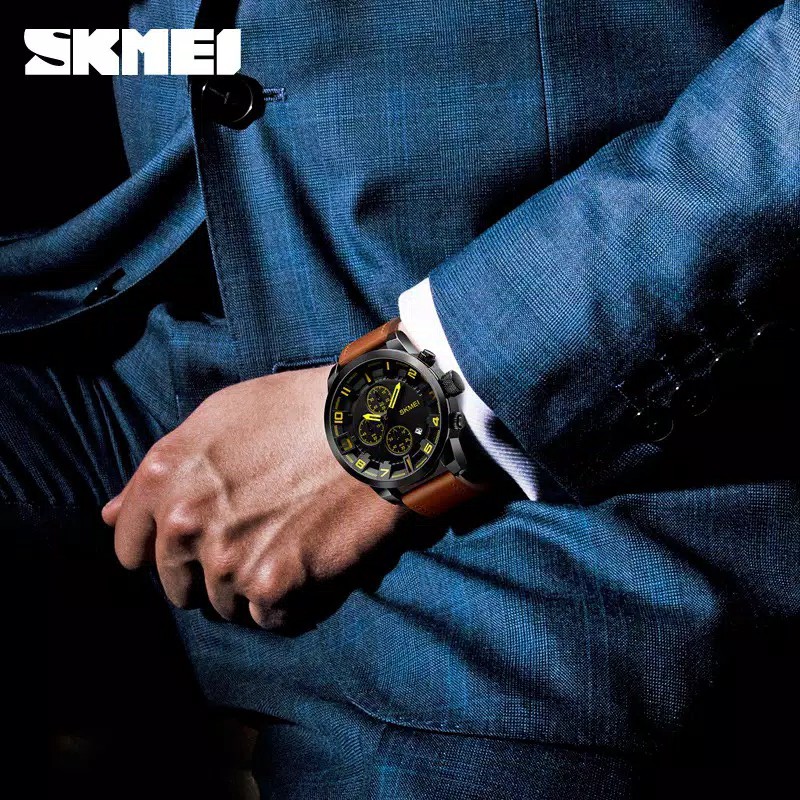 SKMEI 1309 ORIGINAL Jam Tangan Pria Analog Chrono Aktif JKT STORE OFFICIAL COD