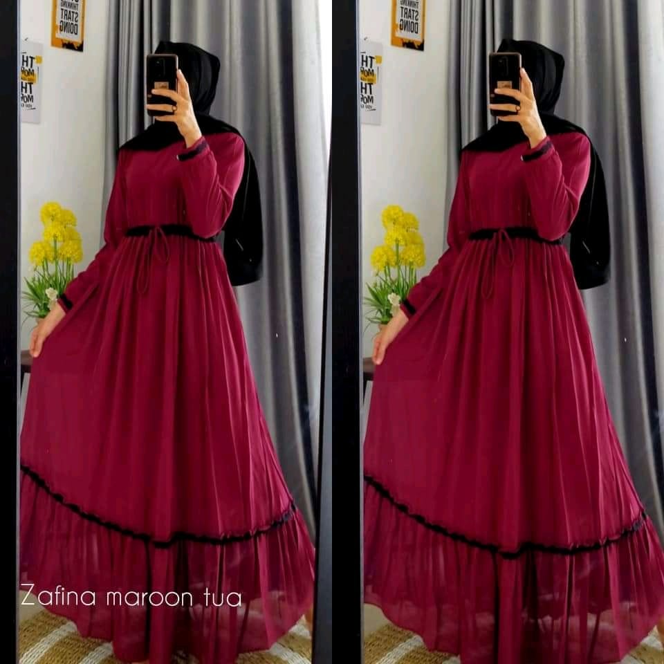 gamis zafina maxi ceruty full puring