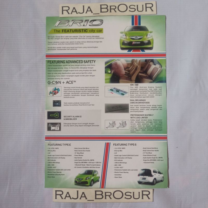 Poster brosur Honda Brio fresh lime green metallic