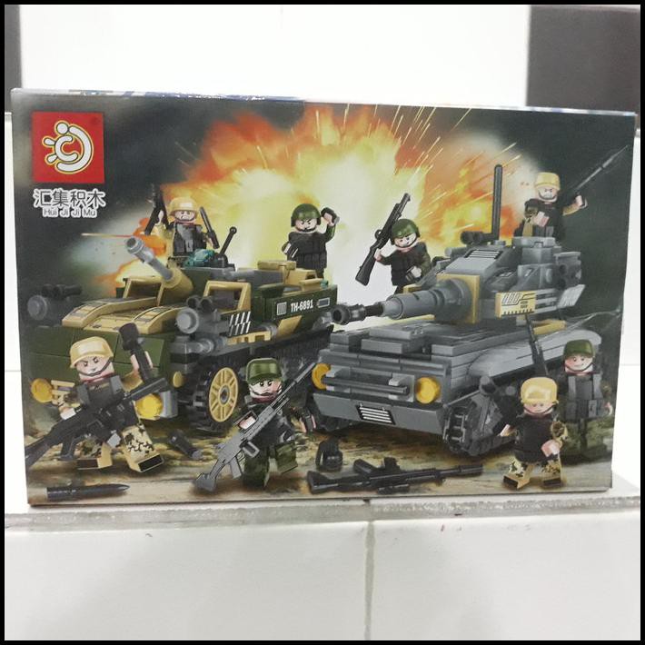 Lego Brick Tank Amphibi Militer Kendaraan Mobil Perang Misil 3 In 1 -8