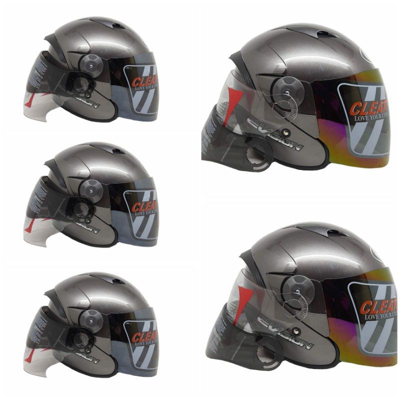 Helm Kyt 2 Vision Paket Ganteng Gunmetal