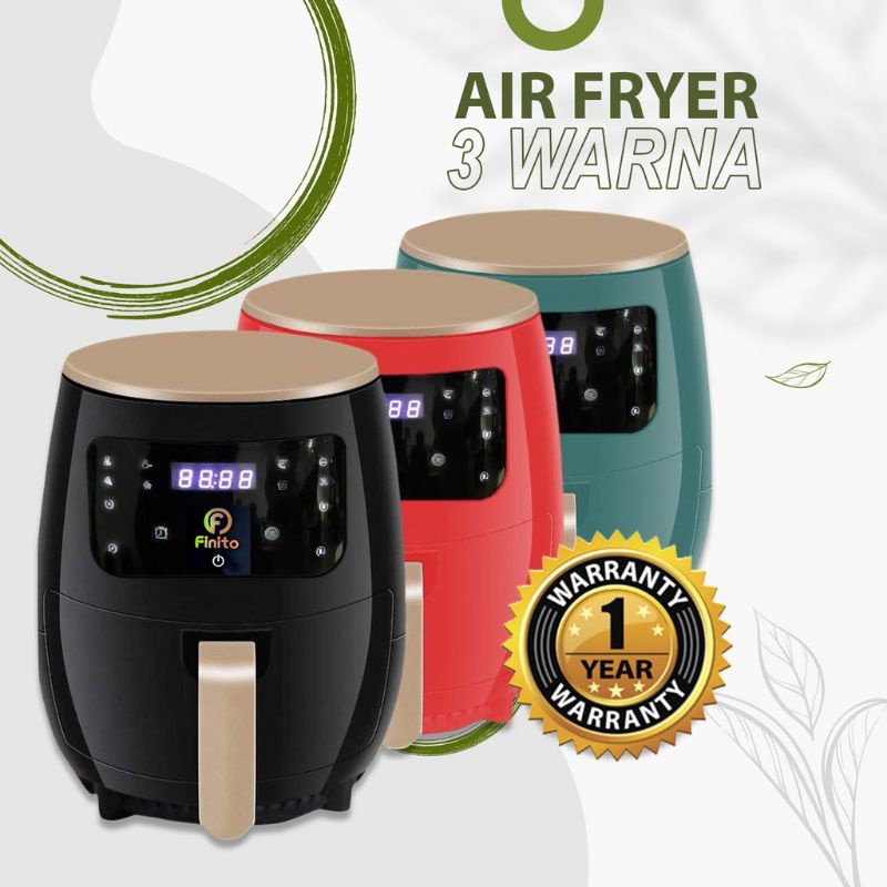 Finito Digital Air Fryer 4.5 L Low Watt Penggorengan Oven Tanpa Minyak 650 Watt