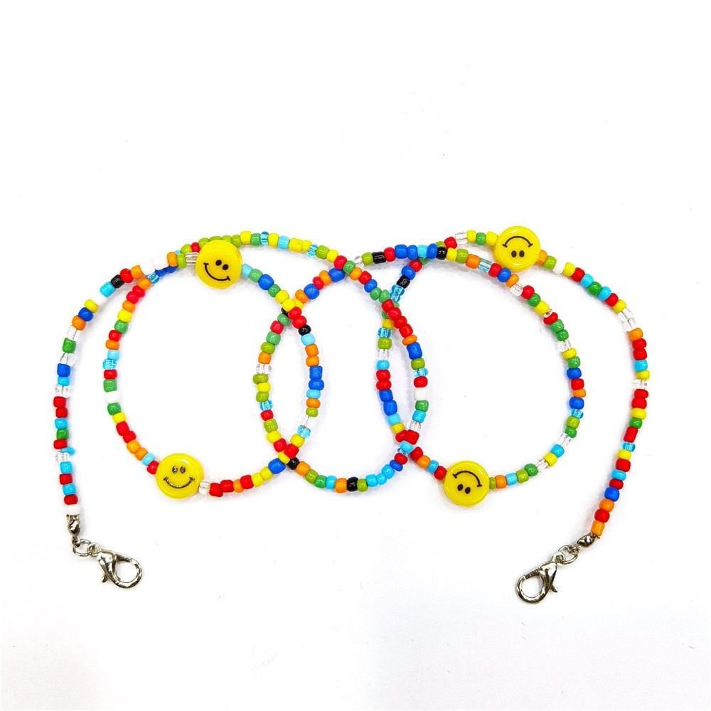 Tali lanyard anti Hilang Motif Smiley face Warna Kuning Gaya Korea Untuk Masker