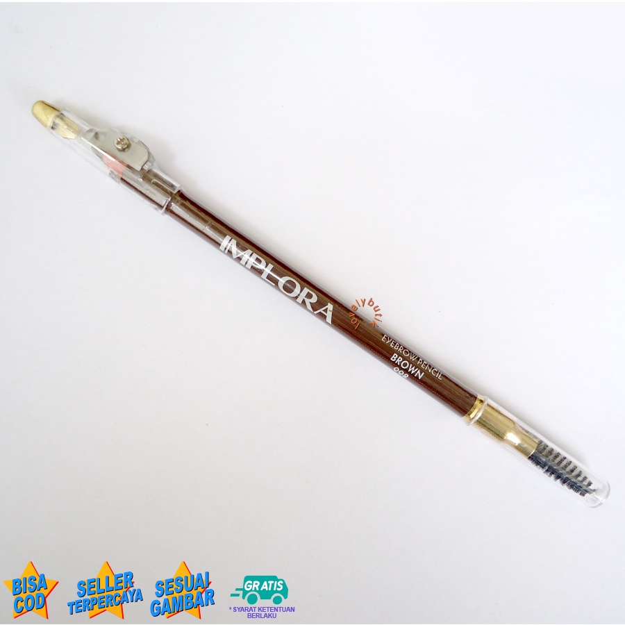 Lovelybutik Pensil Alis 1mplor4 Eye Brow Pensil 2 Ins 1 Original BPOM