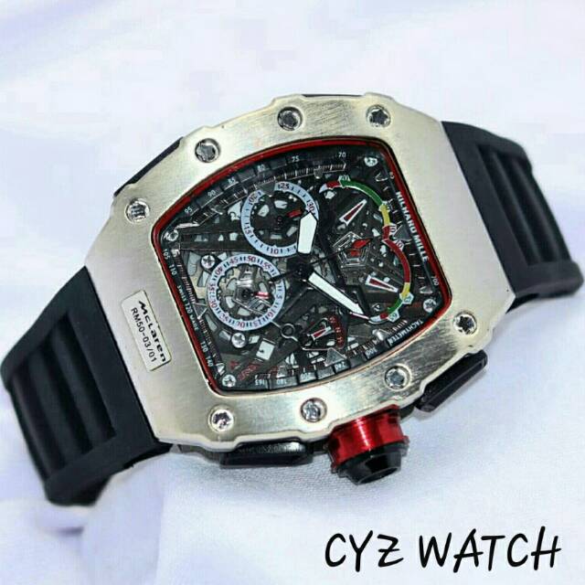 Jam Tangan Pria Elegan Exclusive RM MONSTER RUBBER Premium Watch Sporty Black