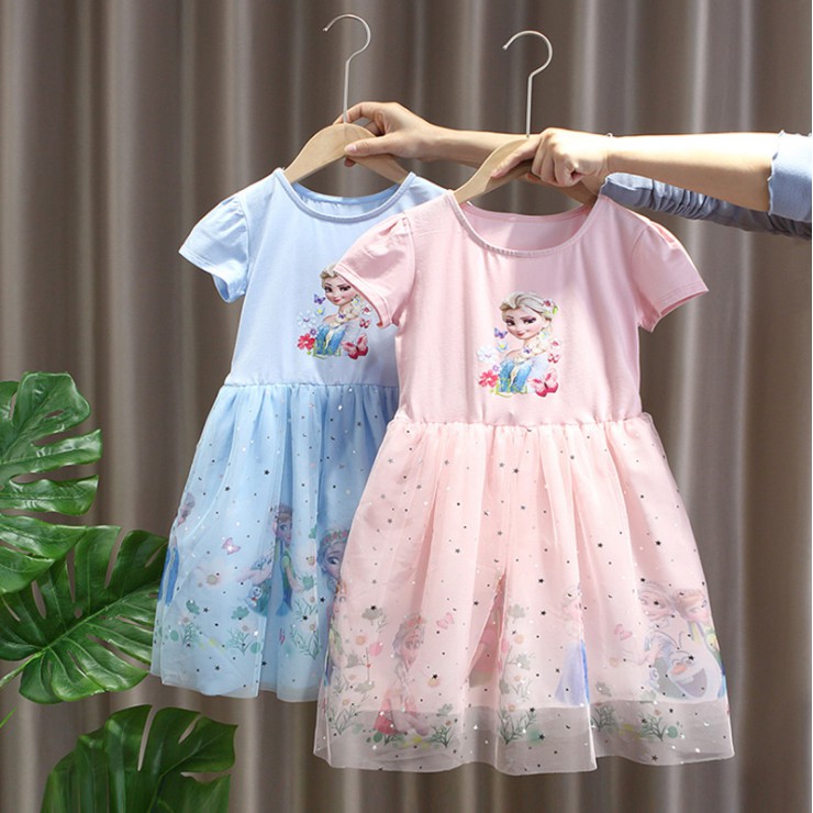 Dress Anak Bayi Frozen 2 Princess Elsa Tutu Colourful Import 2 - 7 Tahun