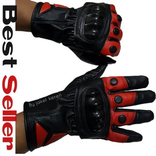 Sarung Tangan Motor KULIT ASLI Full Racing Gloves Biker