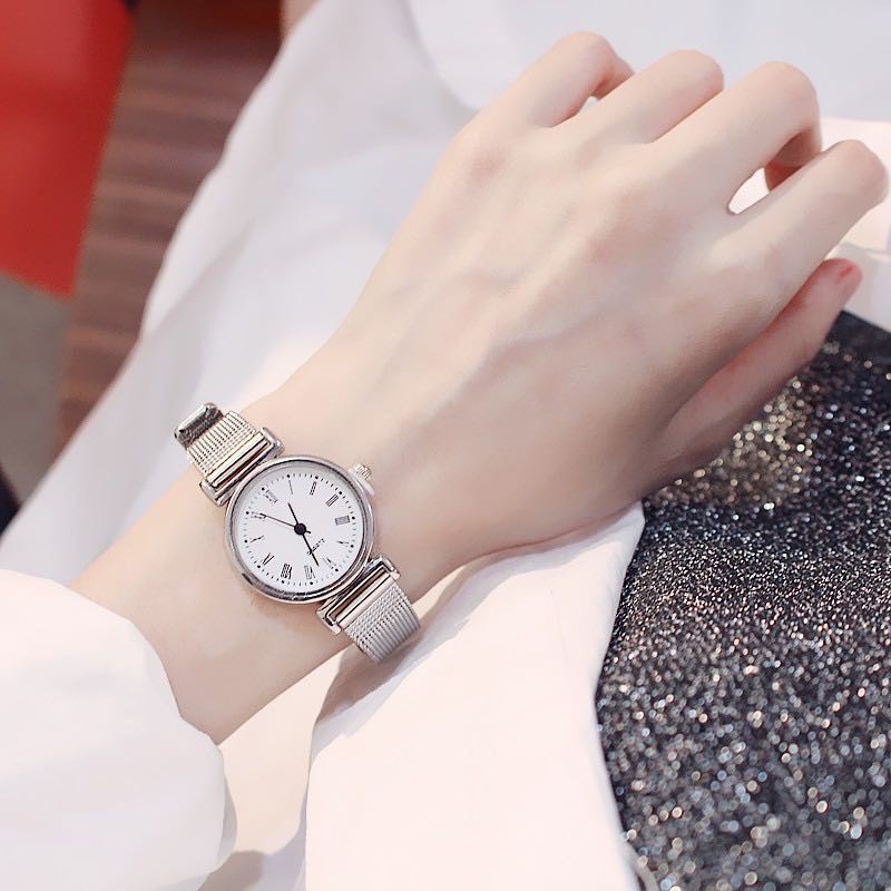 Jam Tangan Import Wanita Korea Stainless stell Jam Tangan Analog Wanita Fashion Import