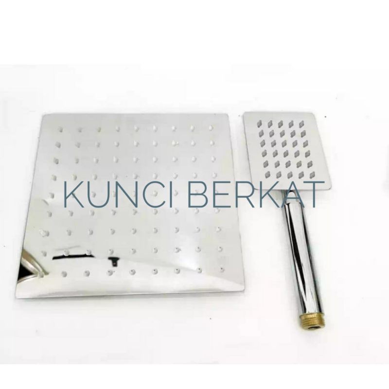 Shower Tiang/Wall Shower + Hand Shower/Sower/2 in 1/3 in 1/Stainless/Minimalis/Kotak