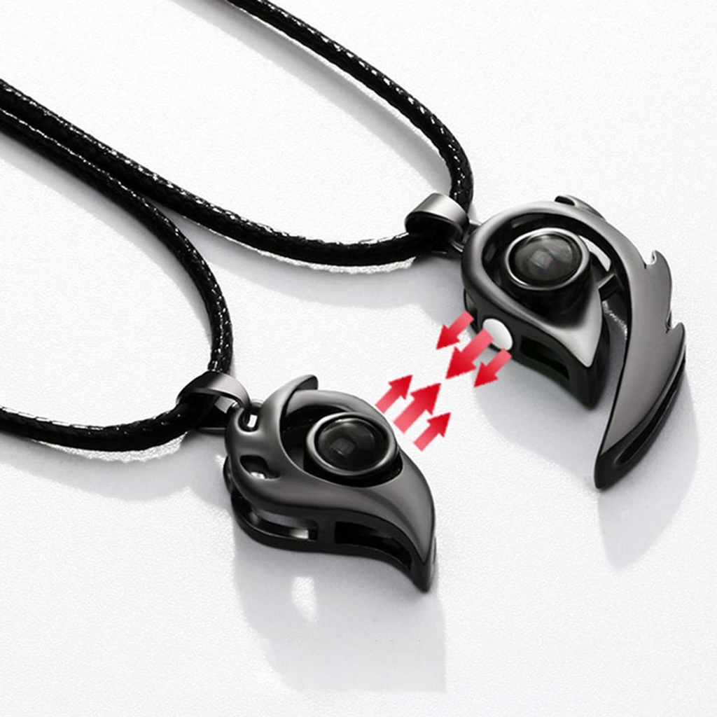 Hu Hu Hu Hu Hu Alat Bantu Pasang Kacamata♡ 2pcs Kalung Liontin Hati Magnetik Tahan Lama Gaya Korea Jepang Untuk Pasangan