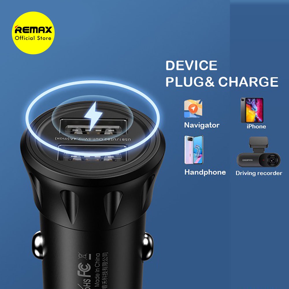 Remax Vanguard RCC-236 Car Charger 2 Port + Kabel 3in1 Original