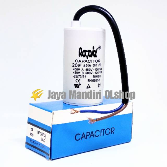 Capasitor / Kapasitor Pompa Air Bulat 20uf