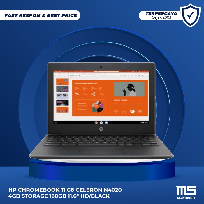 HP Chromebook 11 G8 Celeron N4020 4GB Storage 160GB 11.6" HD/Black