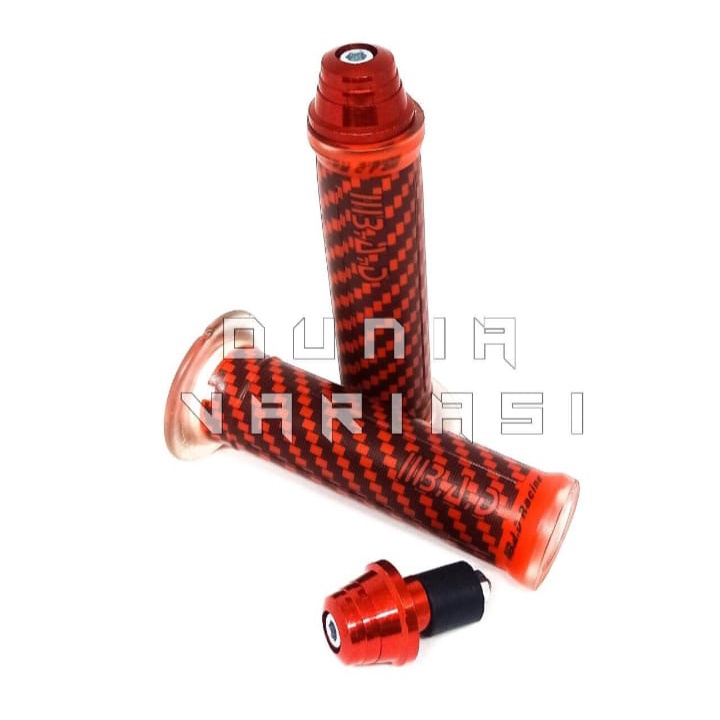 PAKET 2IN1 #HANDGRIP BAD KARBON+JALU/BANDUL STANG FULL CNC# UNIVERSAL SEMUA JENIS MOTOR