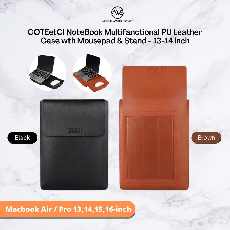 COTEetCI NoteBook Multifanctional PU Leather Case wth Mousepad &amp; Stand