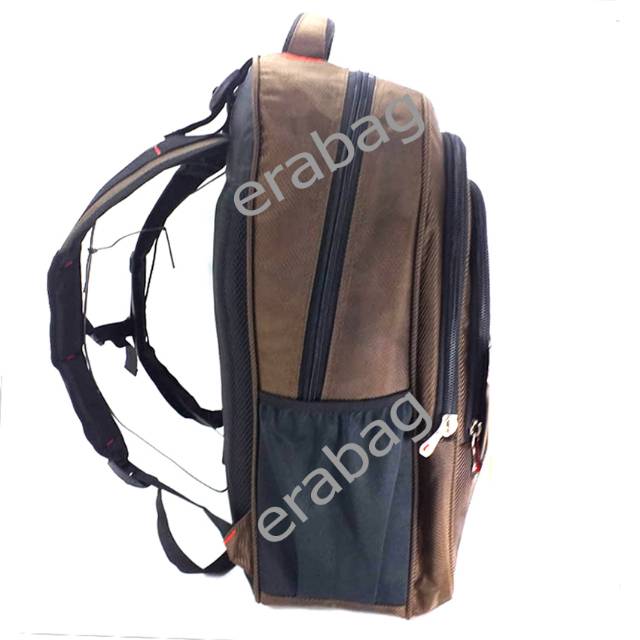 Polo Ace Tas Ransel Backpack JUMBO 9039 laptop COKLAT Pria Wanita  Bonus Bag Cover