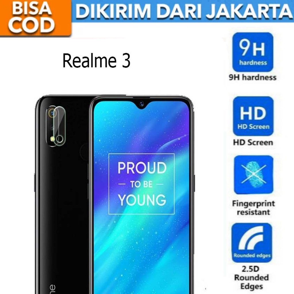 Tempered Glass Anti Gores Kaca Kamera Lens Protector for Realme 3