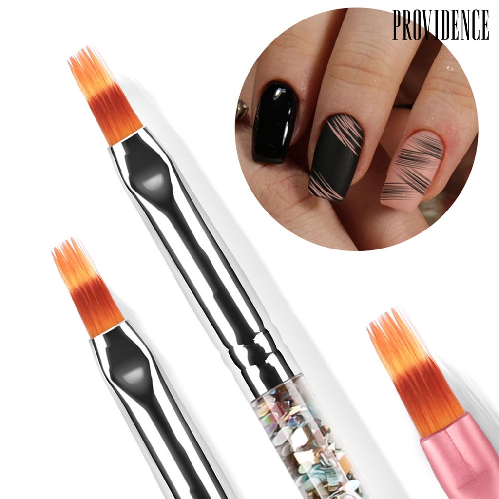 Providence Nail Art Brush Reusable Flat Head Nylon DIY Design Nail Drawing Brush for Beauty