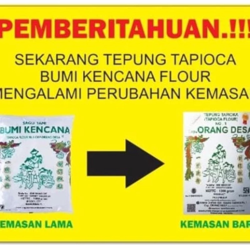 TEPUNG TAPIOKA SAGU BUMI KENCANA 1 KG - ECERAN