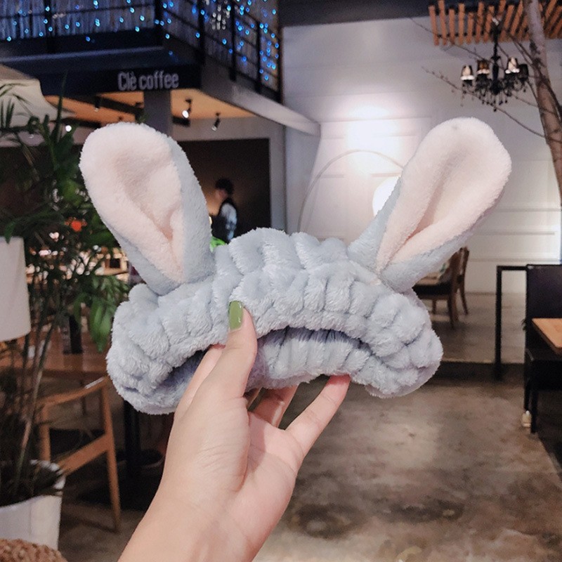 HHBU headband fluffy kuping kelinci rabbit bunny bando kain handuk cuc